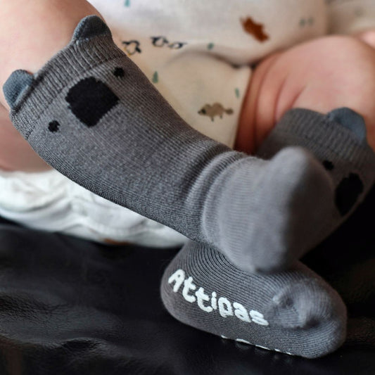 Meias Antiderrapantes Attipas Koala (Cinza) – 1 Par