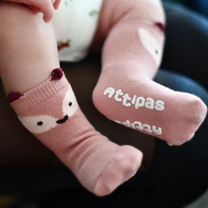 Meias Barefoot Antiderrapantes Attipas Fox + Panda – Pack 2 und.