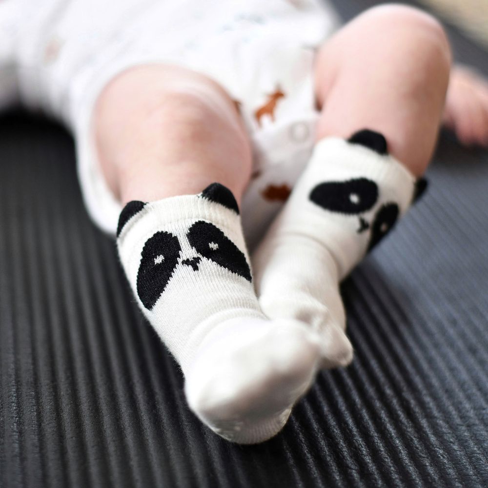 Meias Barefoot Antiderrapantes Attipas Fox + Panda – Pack 2 und.