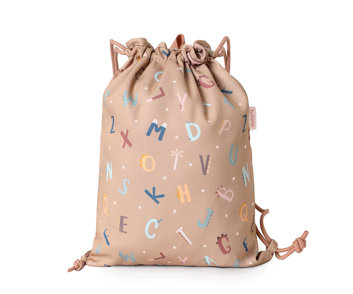 Mochila Saco de Tecido Funny Letters