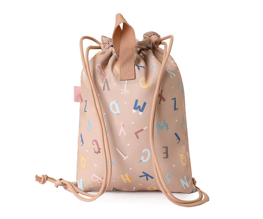 Mochila Saco de Tecido Funny Letters