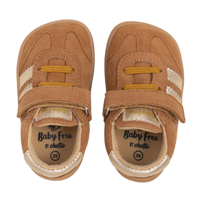 Sapatilhas Barefoot Chetto Baby Free em Pele - Camel